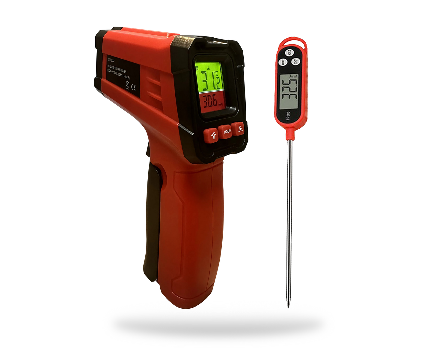 LCD Infrared Thermometer + Digital Probe Bundle
