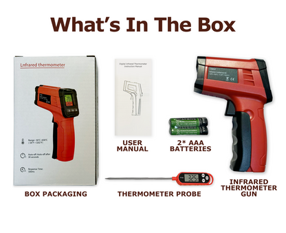 LCD Infrared Thermometer + Digital Probe Bundle